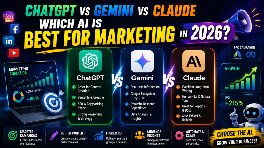 ChatGPT vs Gemini vs Claude: Which AI is Best for Marketing in 2026?